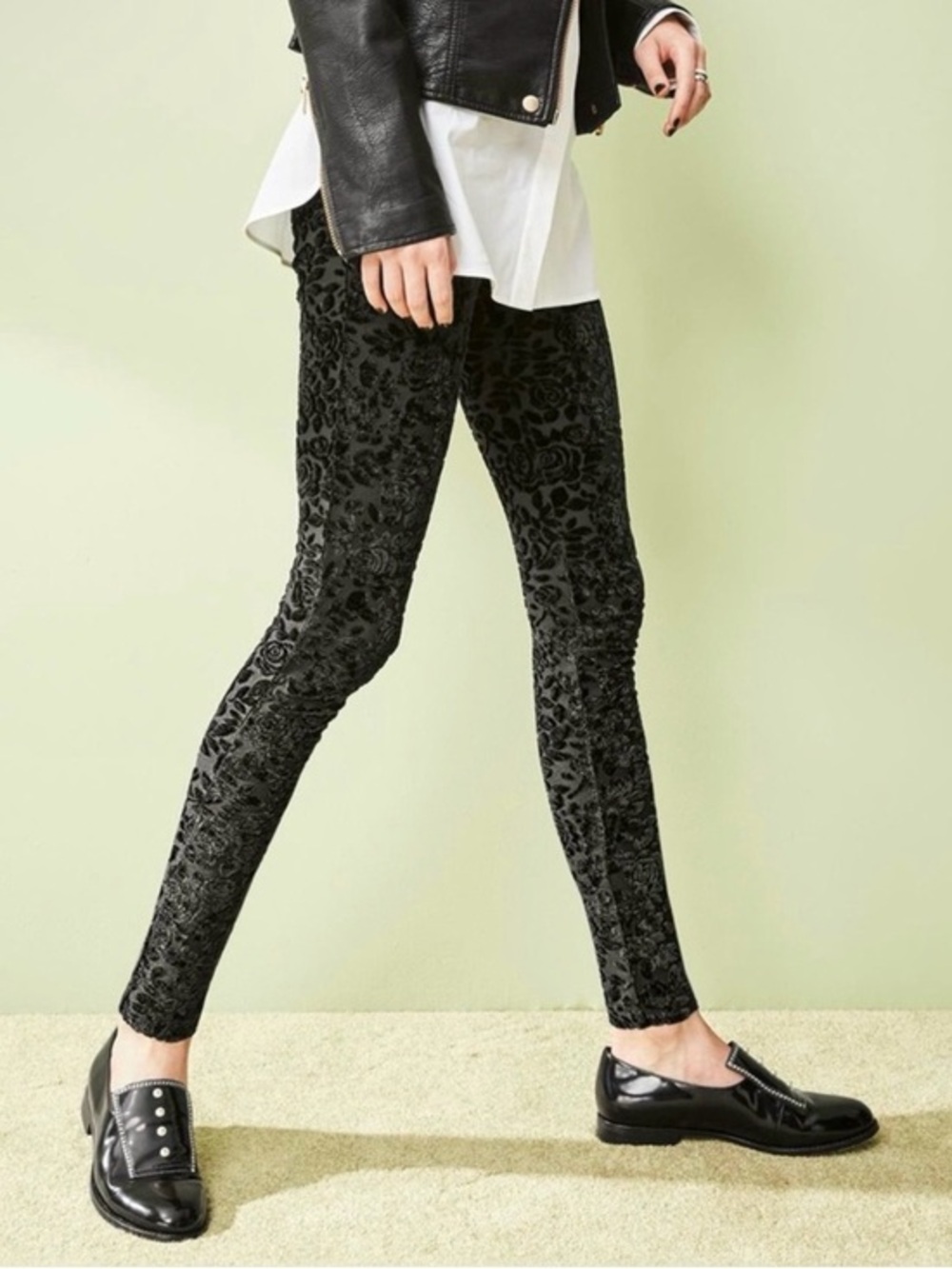 Opening Ceremony LEAH LEATHER FAUX PEARL EMBELLISHED LOAFERS IN BLACK/WHITE 38